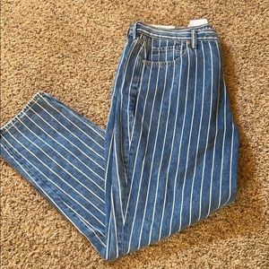 American Eagle striped mom jeans